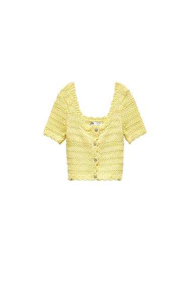JEWEL BUTTON KNIT TOP