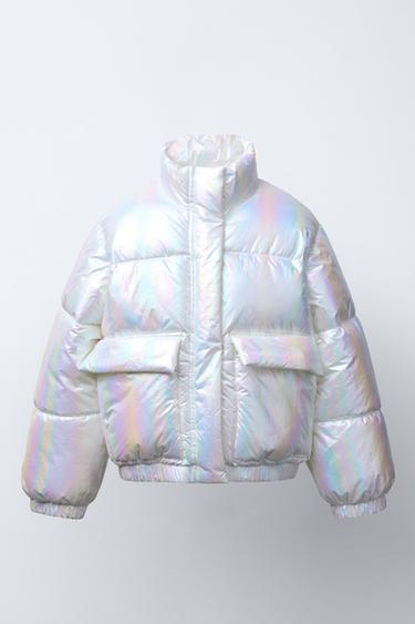 SHINY PUFFER JACKET - IRIDESCENT by Zara