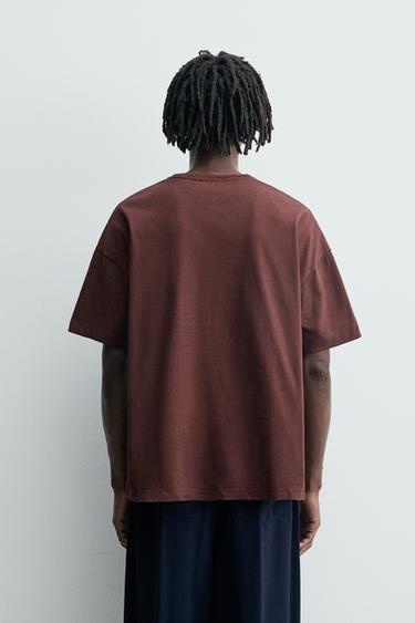 SLOGAN PRINT T-SHIRT - Chocolate by Zara - Image 2
