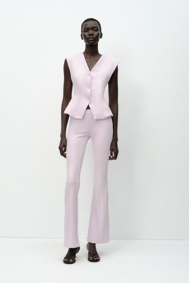 INTERLOCK SLEEVELESS TOP - Pink by Zara