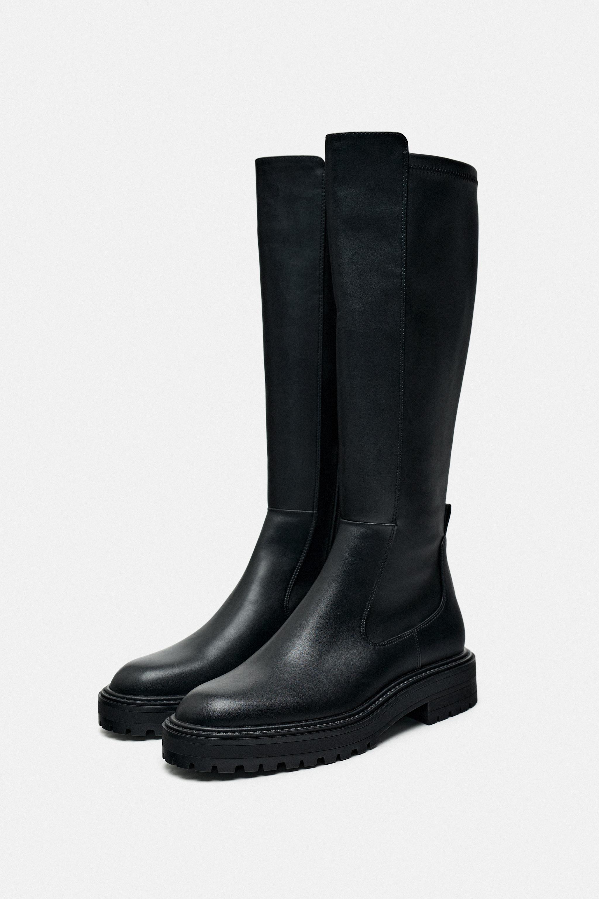 Zara track 2025 sole tall boots