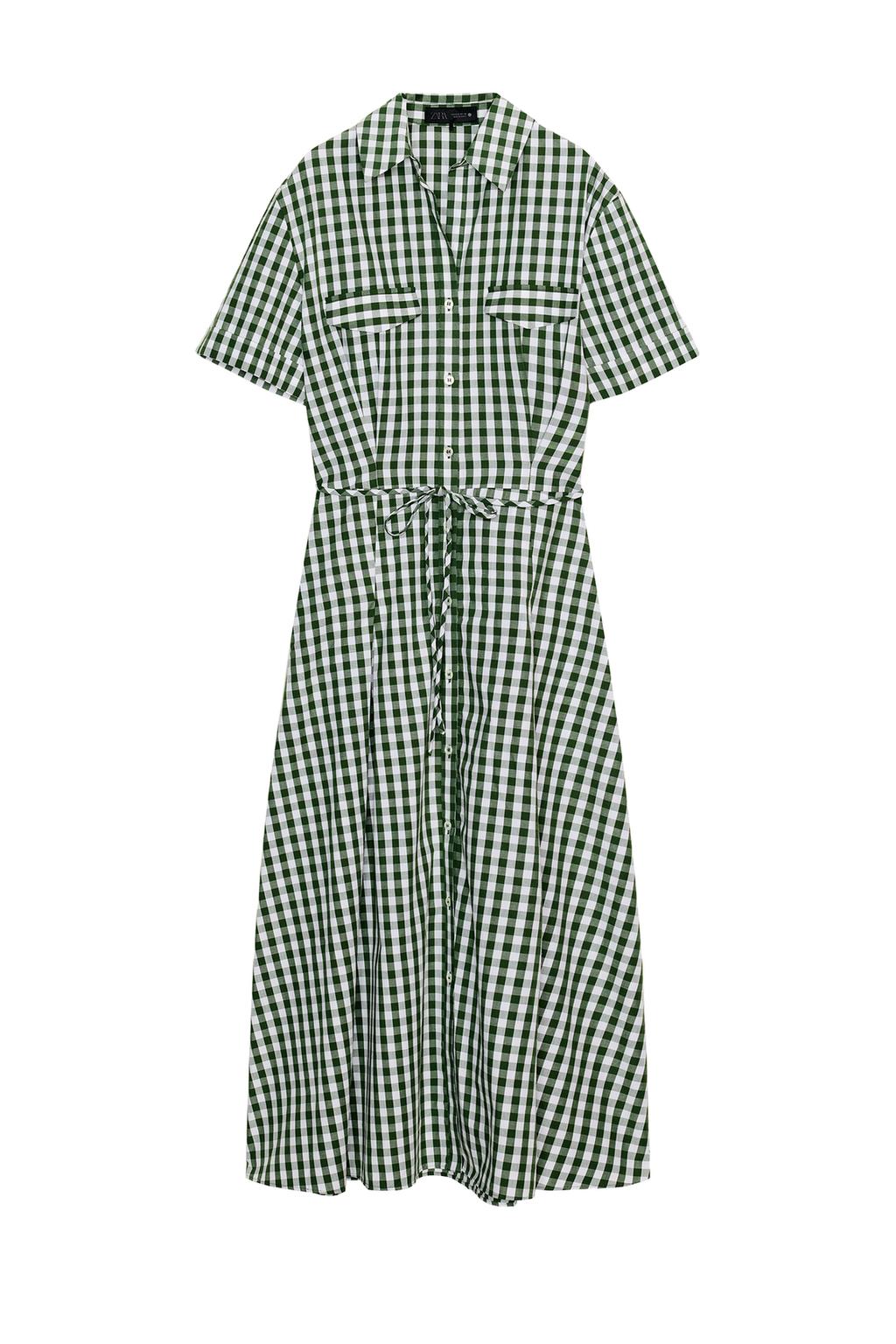 GINGHAM CHECK SHIRT DRESS ZW COLLECTION - image 4