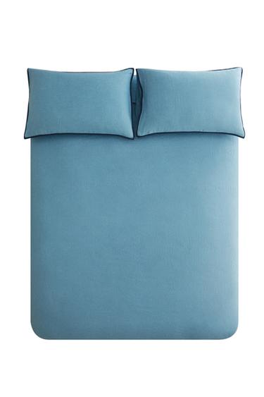CONTRAST LINEN DUVET COVER - Blue by Zara