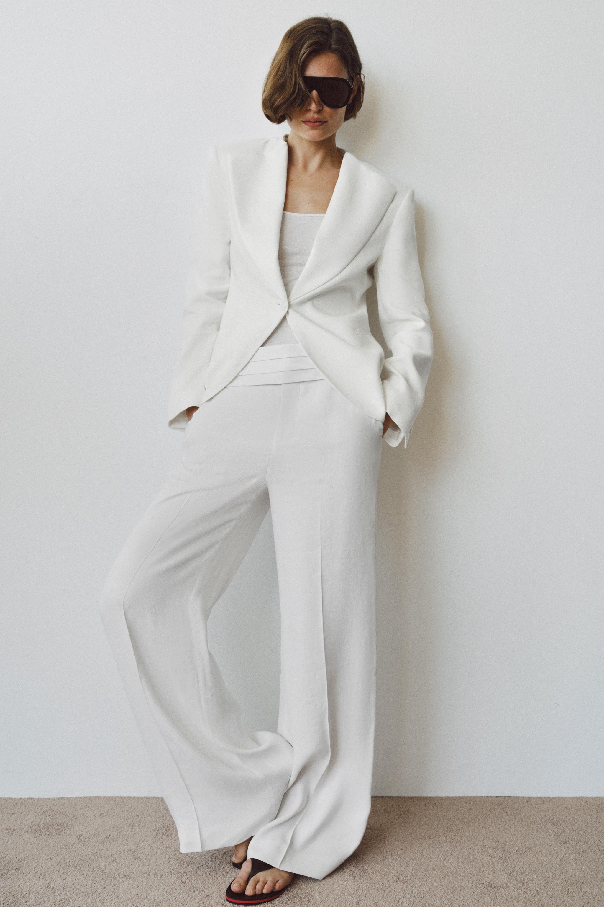 ZW COLLECTION LINEN BLEND CULOTTES - White | ZARA United States