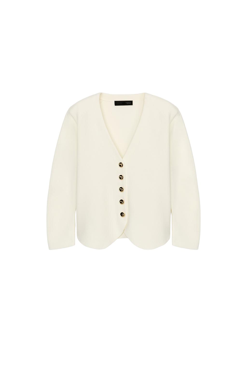 FITTED KNIT JACKET WITH SHOULDER PADS - image 3