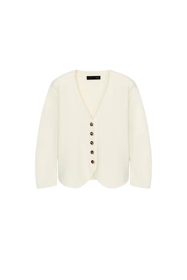 SHOULDER PAD KNIT JACKET - Ecru by Zara