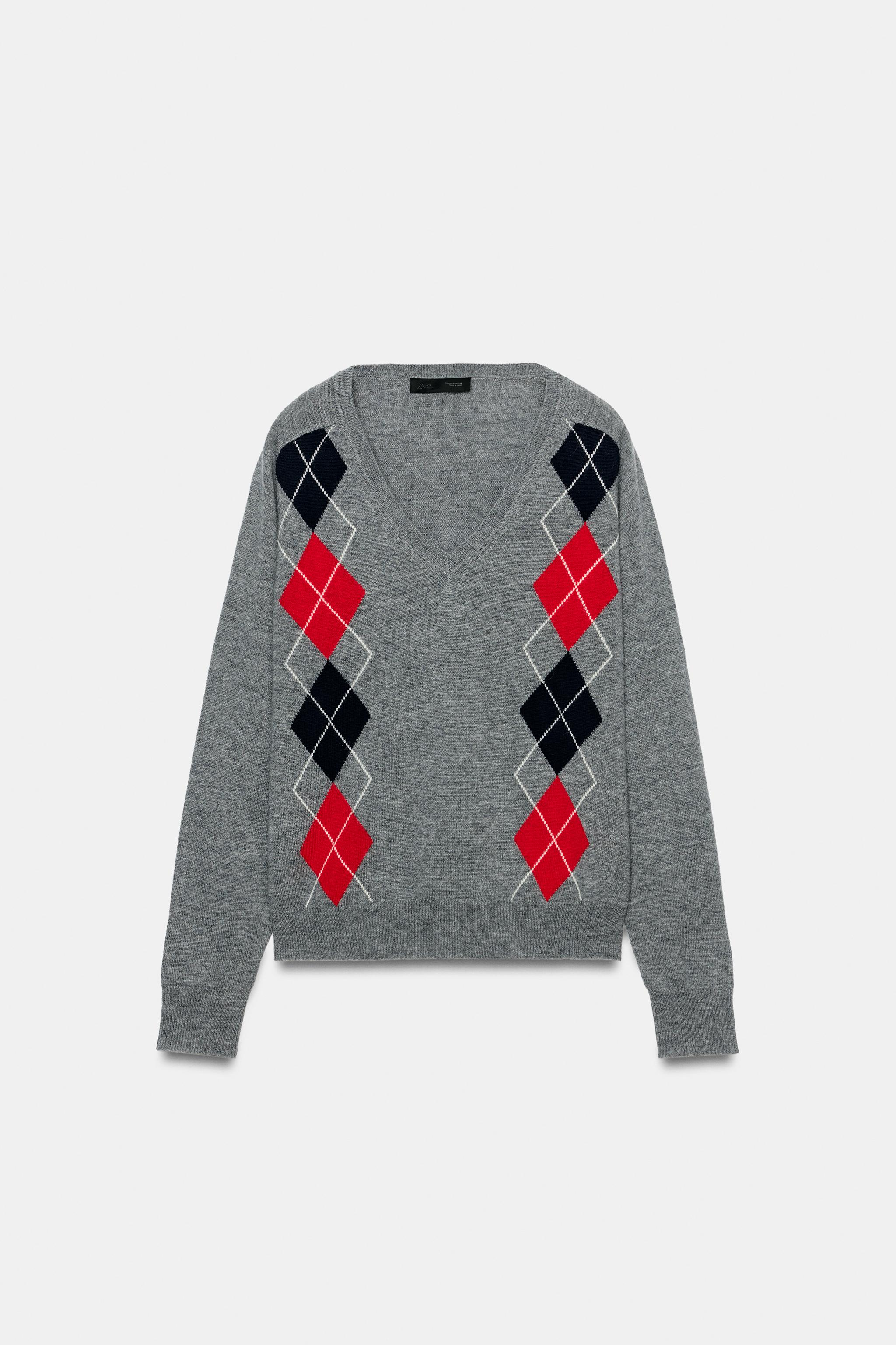 PULL EN LAINE À LOSANGES