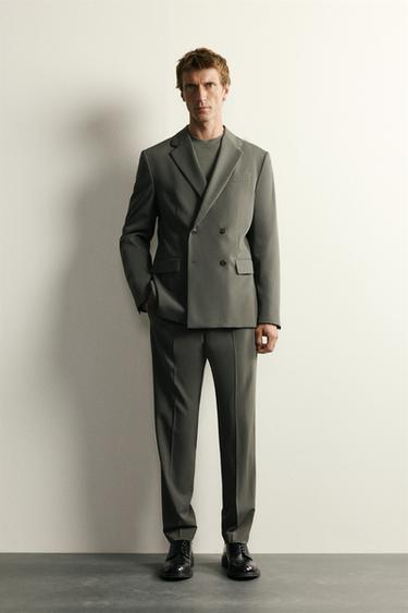 BLAZER CRUZADA TRAJE CONFORT - Verde de Zara