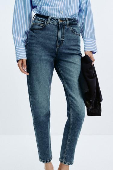 JEANS Z.01 MOM FIT COMFORT PJESË E LARTË - E kaltër nga Zara