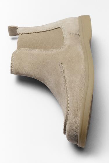 Zara 真皮航海靴 - 米白色