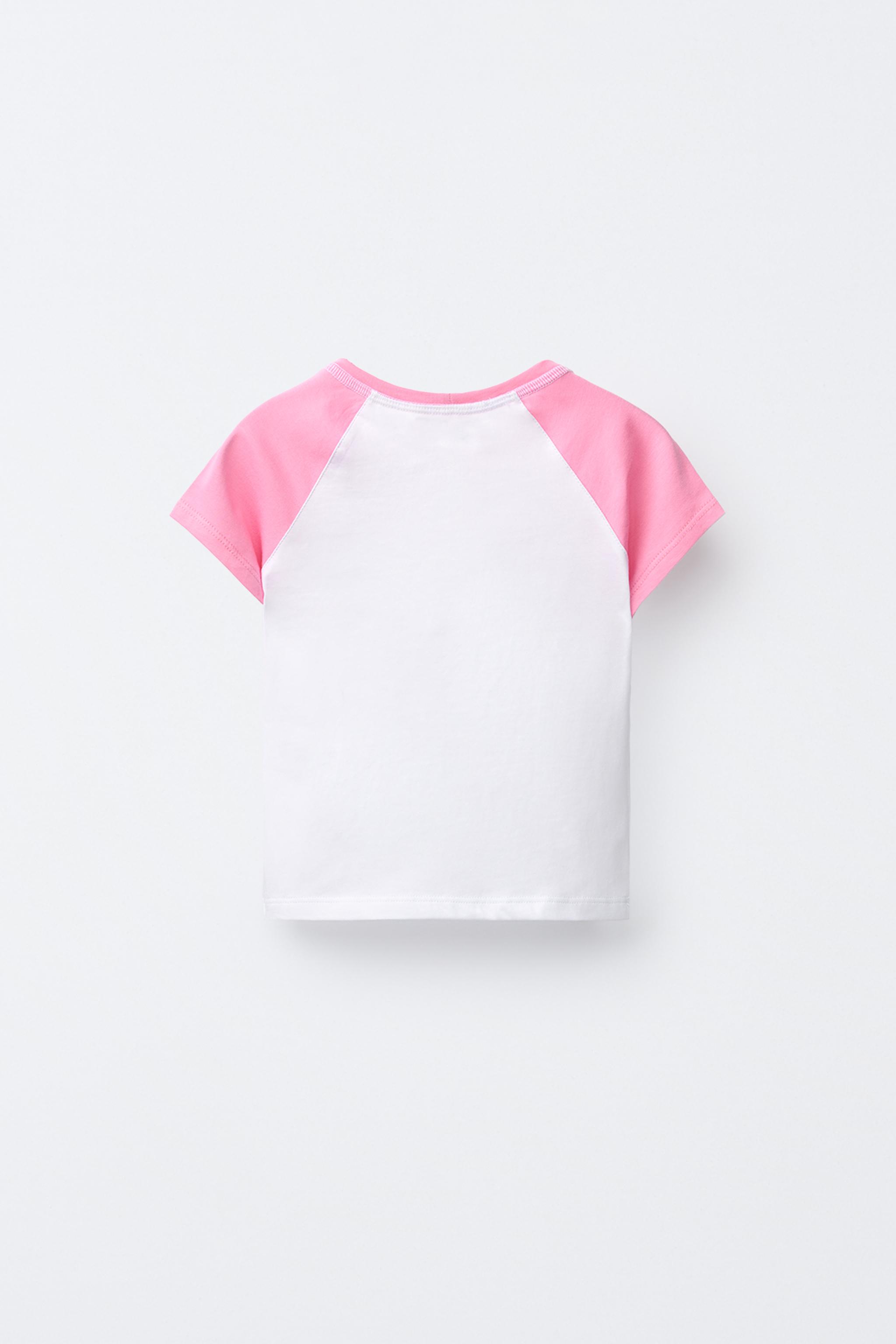 RAGLAN SLEEVE T-SHIRT - Pink / White | ZARA United States