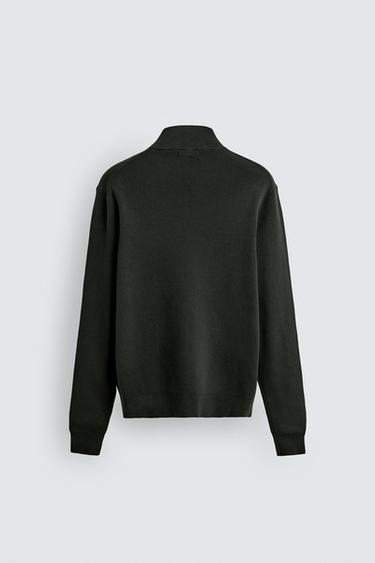 COTTON QUARTER-ZIP JUMPER - Green by Zara - Image 7