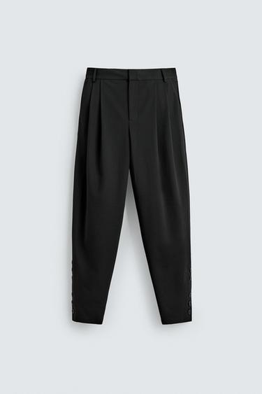 Zara PANTALONE BALLOON FIT HARRY LAMBERT FOR ZARA X DISNEY – Crna