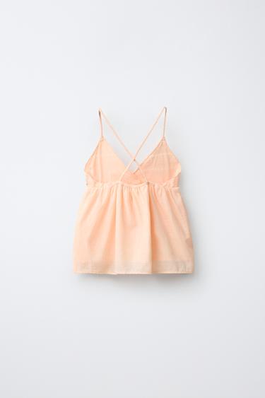 FLOWING TOP WITH CROCHET - Light orange by Zara - Image 1