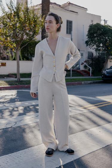 PANTALÓN PALAZZO SOTF TOUCH - Beige vigoré de Zara