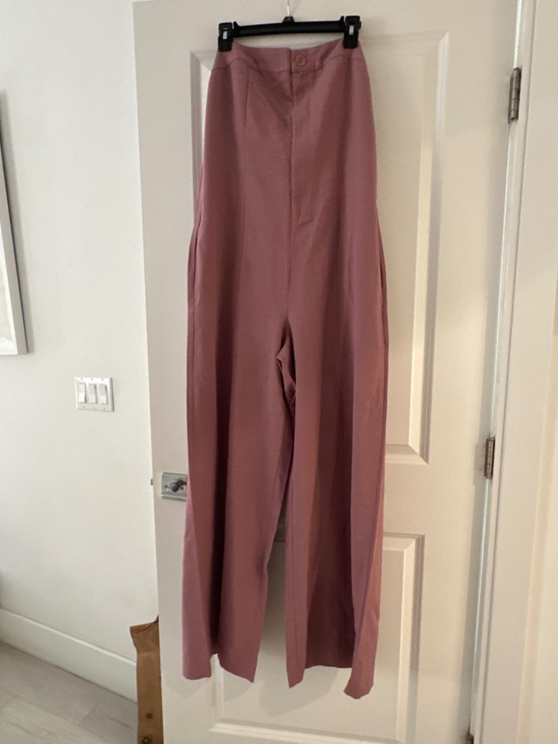 STRAPLESS LINEN BLEND JUMPSUIT