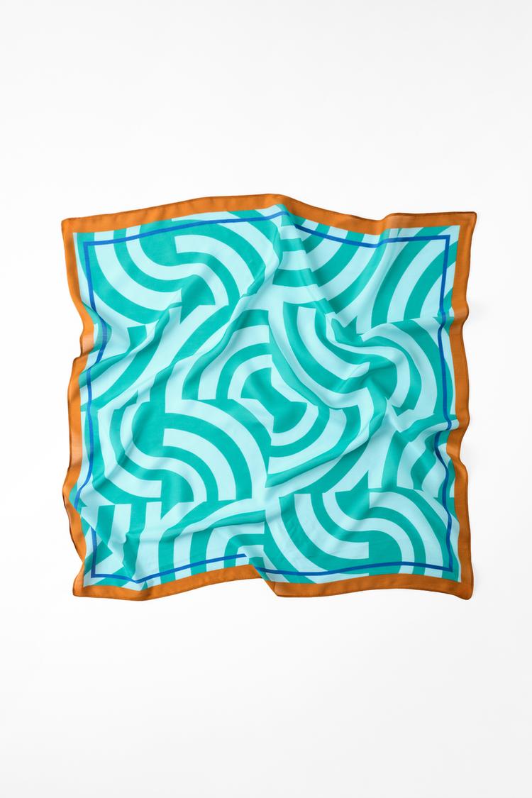 Panuelo seda estampado ondas