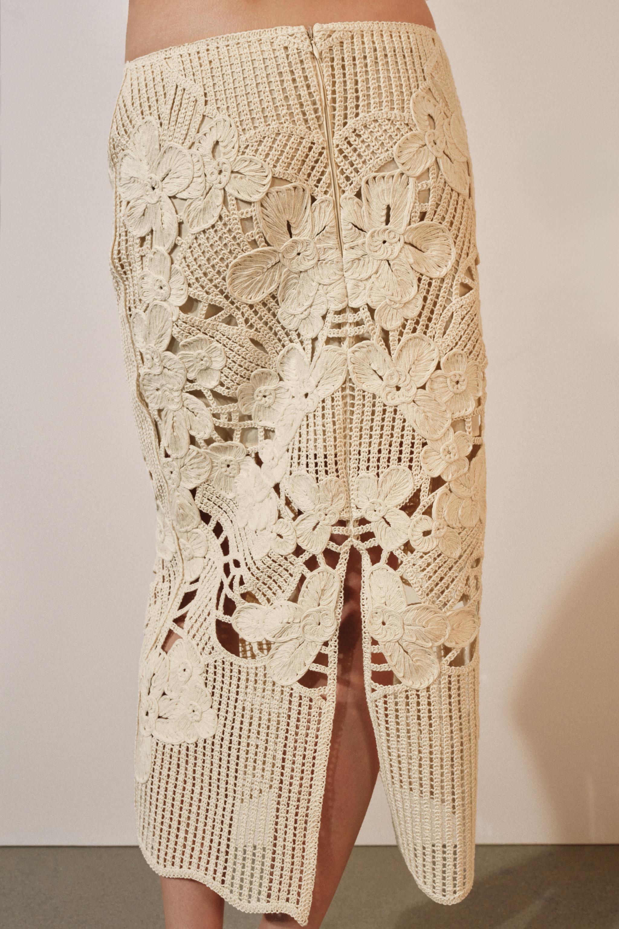 Женские юбки Zara ZW COLLECTION CROCHET MIDI SKIRT — фото 3