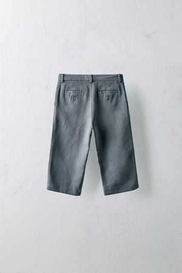 2-5 YEARS/ LIMITED EDITION COTTON LINEN TROUSERS - Blue / Steel by Zara - Image 1