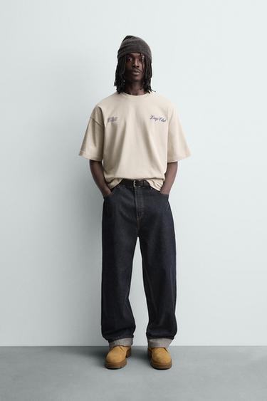 CONTRAST PRINT T-SHIRT - Oyster-white by Zara