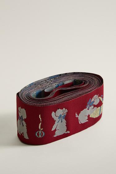 CHRISTMAS PUPPY JACQUARD RIBBON — Multicolored 2