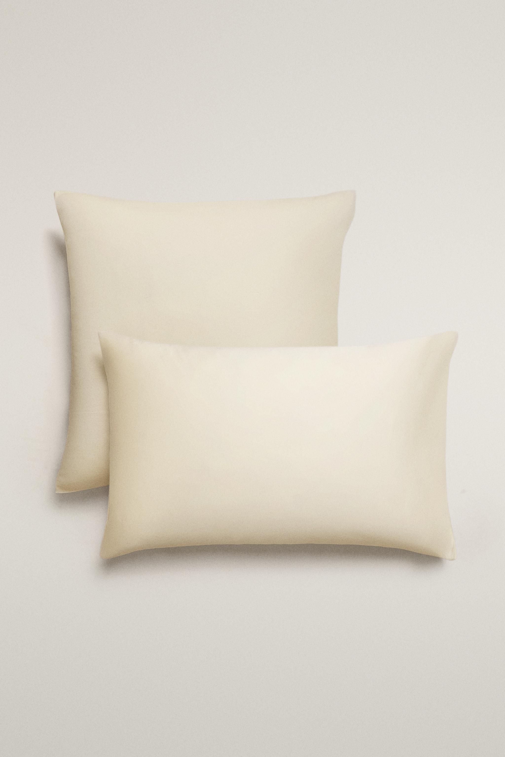 WASHED SATEEN PILLOWCASE (300 THREAD COUNT) — Vanilla