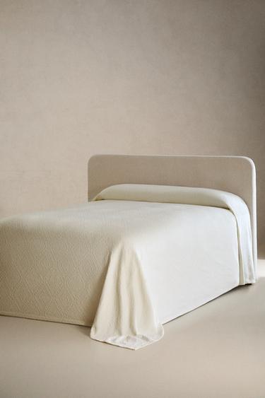 COUVRE-LIT COTON MOTIF GÉOMÉTRIQUE - Beige de Zara - Image 1