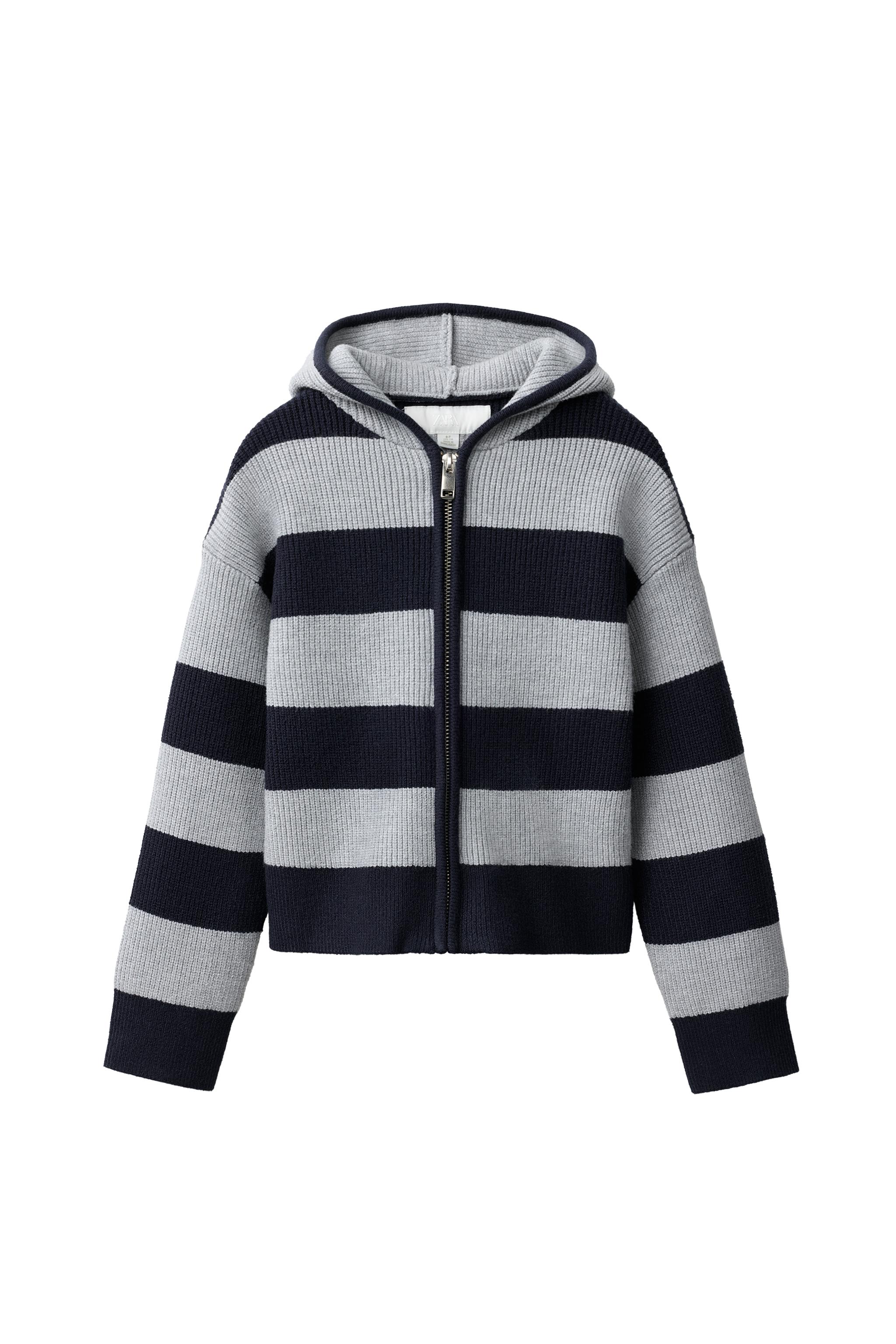 STRIPED HOODED CARDIGAN - striped | ZARA United States