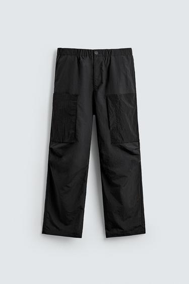 LIMITED EDITION TECHNICAL PARACHUTE TROUSERS - Black by Zara