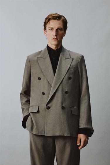 BISKOSA-LIHOZKO TRAJE-BLAZER GURUTZATUA - Marroia / Marroi-grisa, Zara-rena