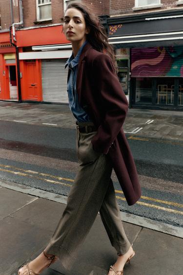 SOFT SHOULDER PAD COAT - Burgundy by Zara - Image 1