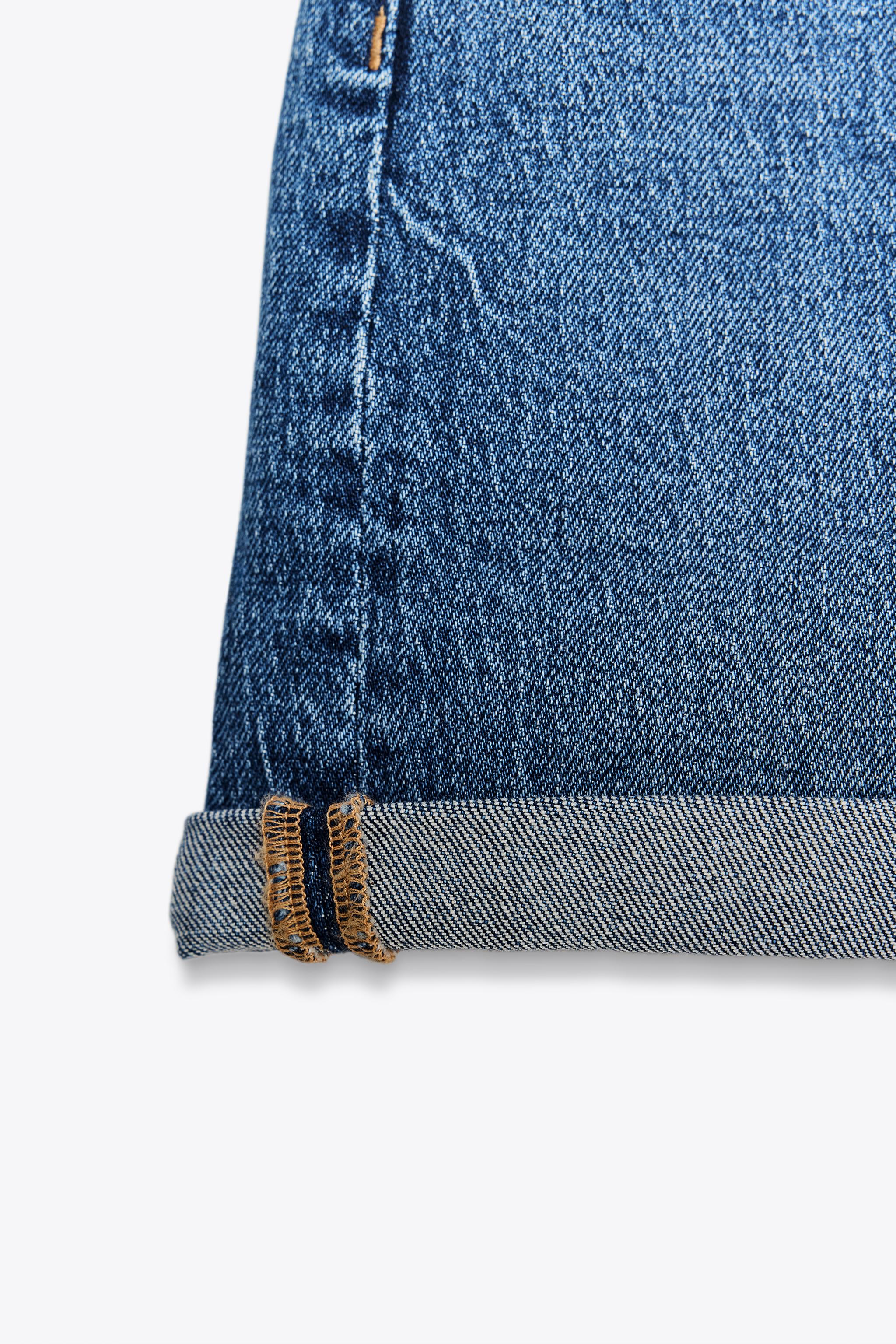 ハイウエストTRFマムフィットバミューダパンツ - ネイビーブルー ハイウエストTRFマムフィットバミューダパンツ - ネイビーブルー