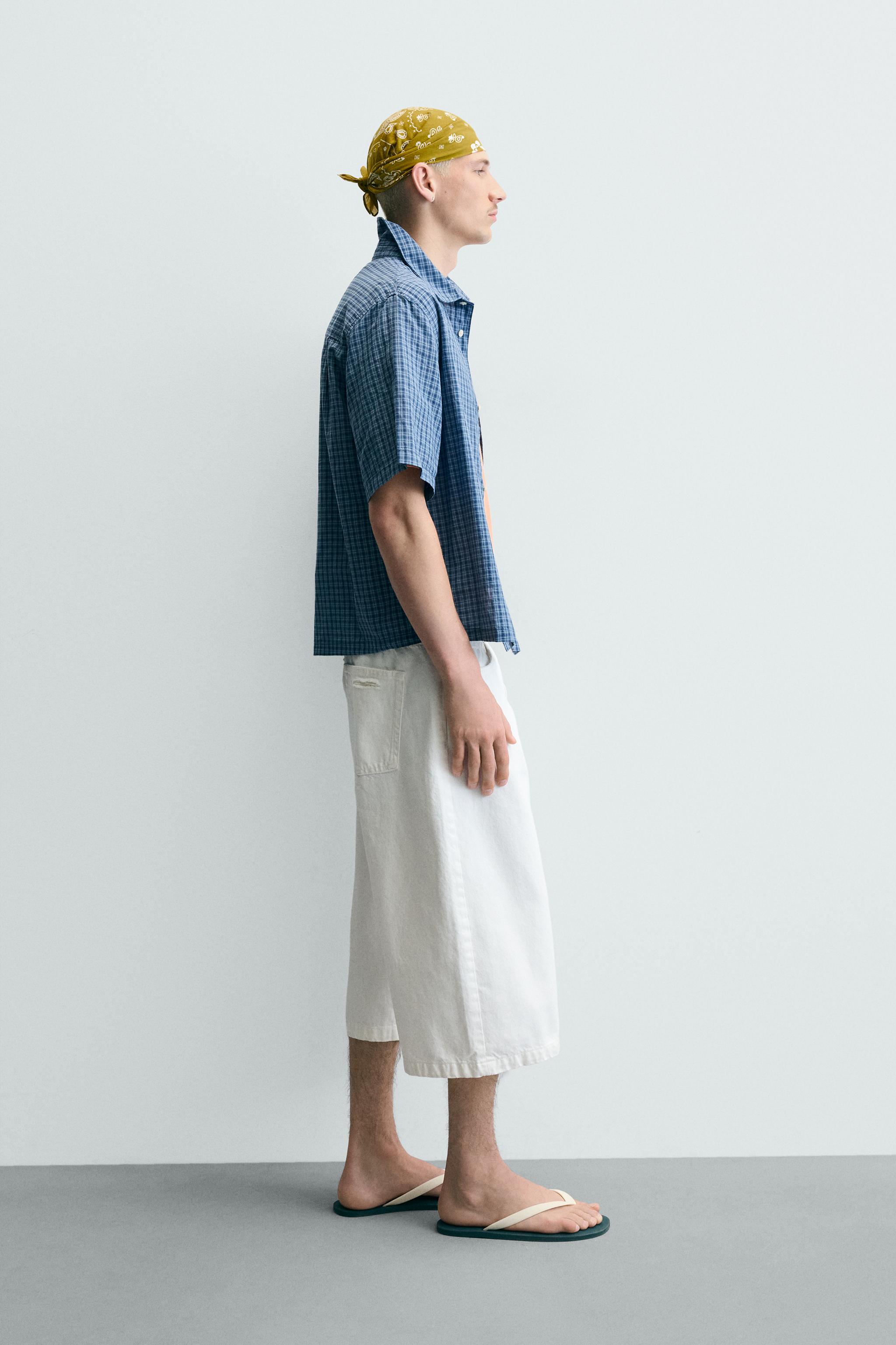 RIPPED RELAXED FIT DENIM JORTS