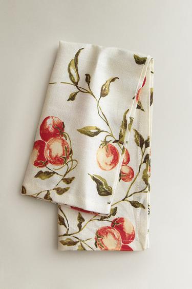 PACK OF TOMATO PRINT NAPKINS (PACK OF 2) - Sand by Zara