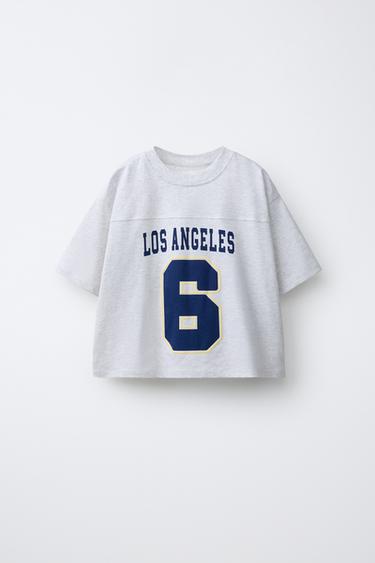 VARSITY NUMBER T-SHIRT - Grey marl by Zara