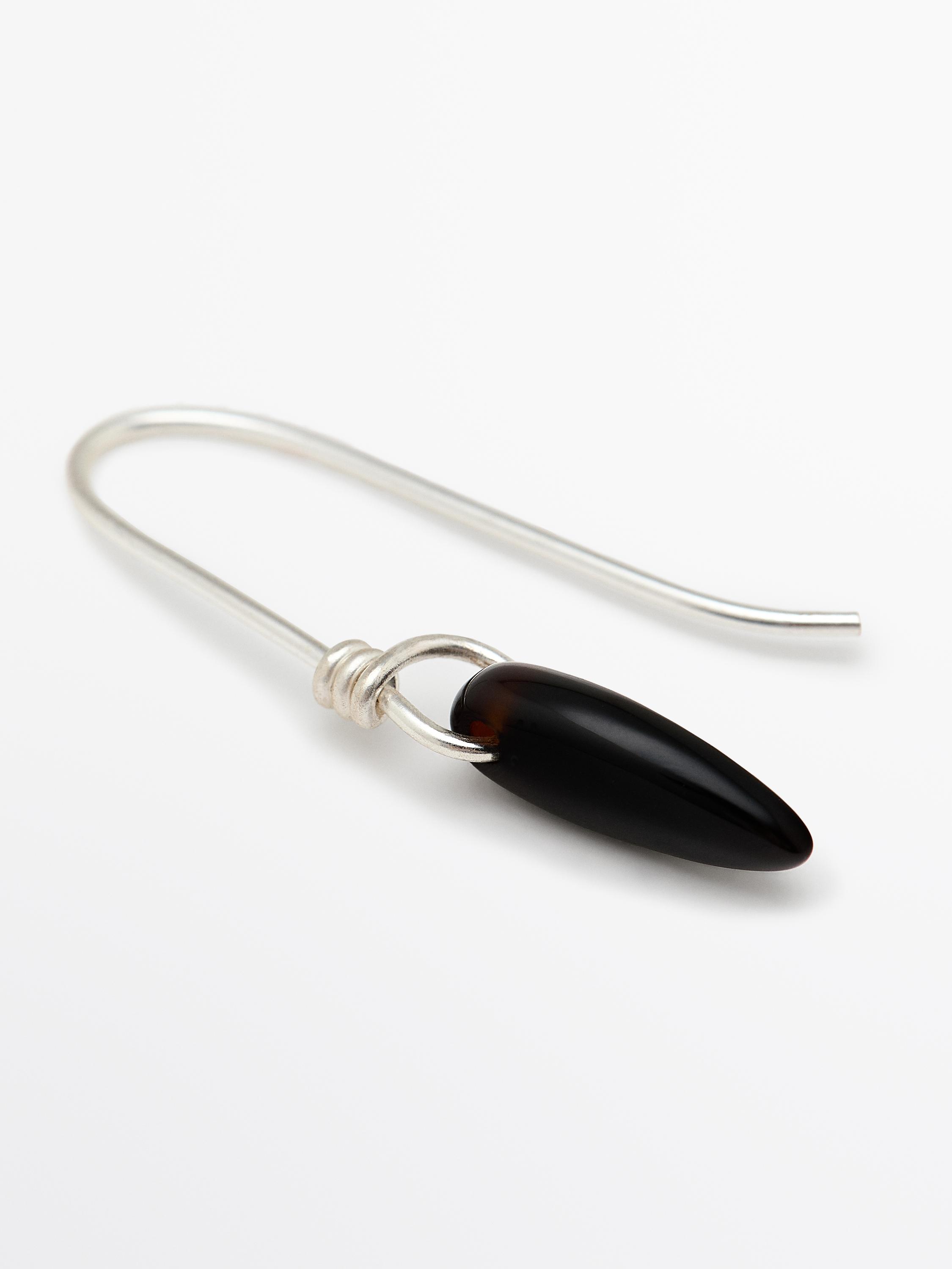 Boucle d'oreille pendule pierre