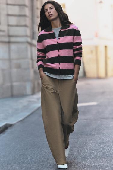 PANTALÓN BARREL - Camel medio de Zara