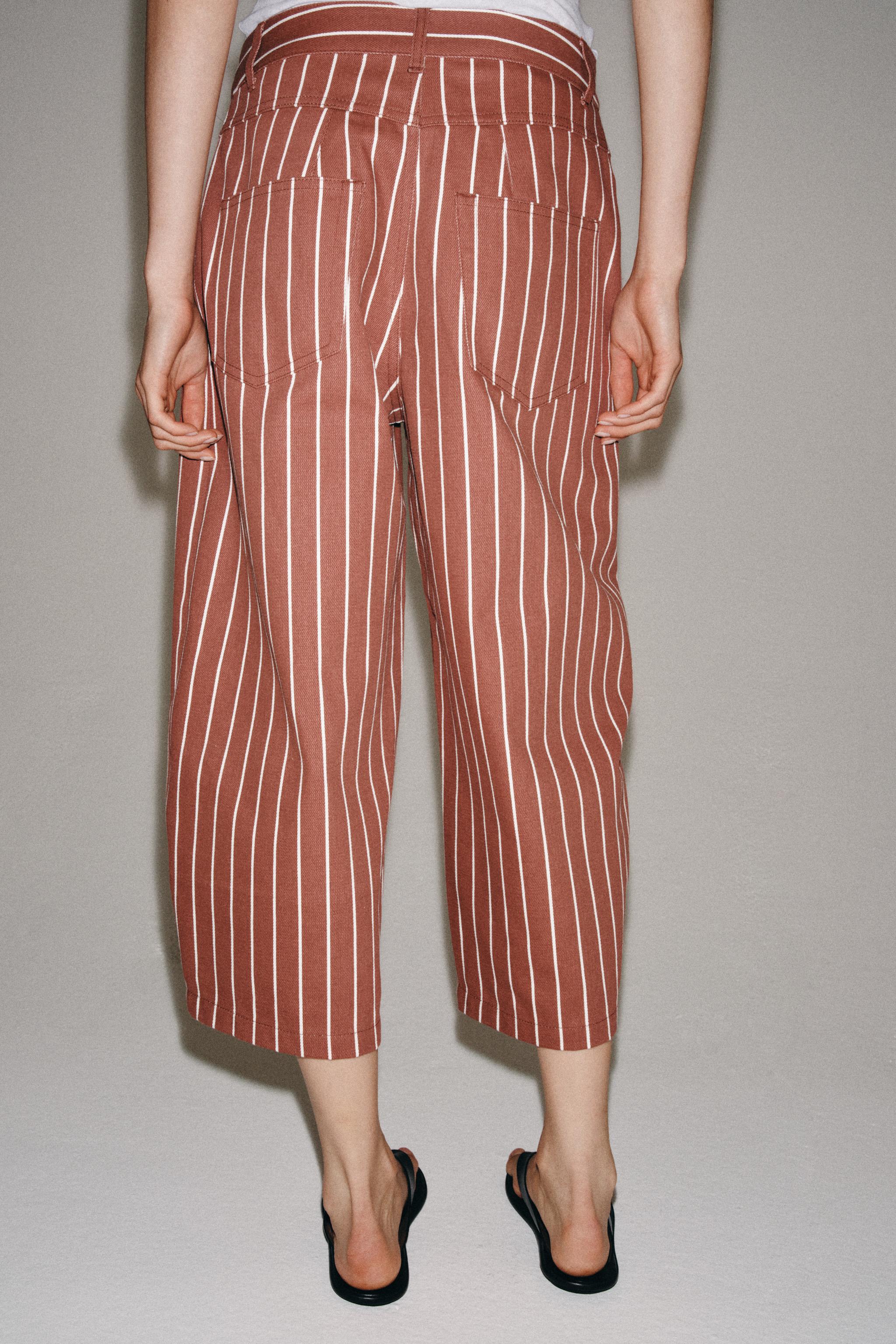 ZW COLLECTION CROPPED STRIPED TROUSERS