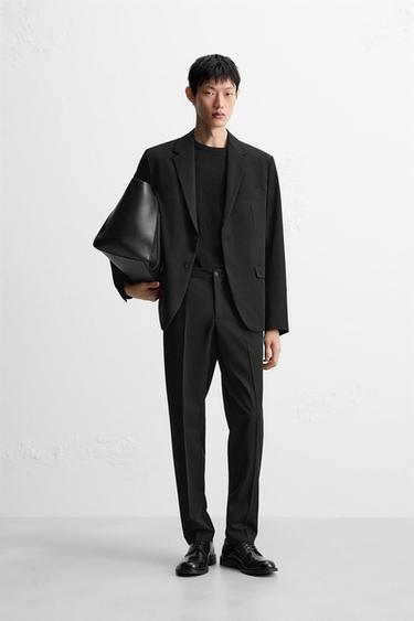 Zara 舒適版西裝長褲 - 黑色