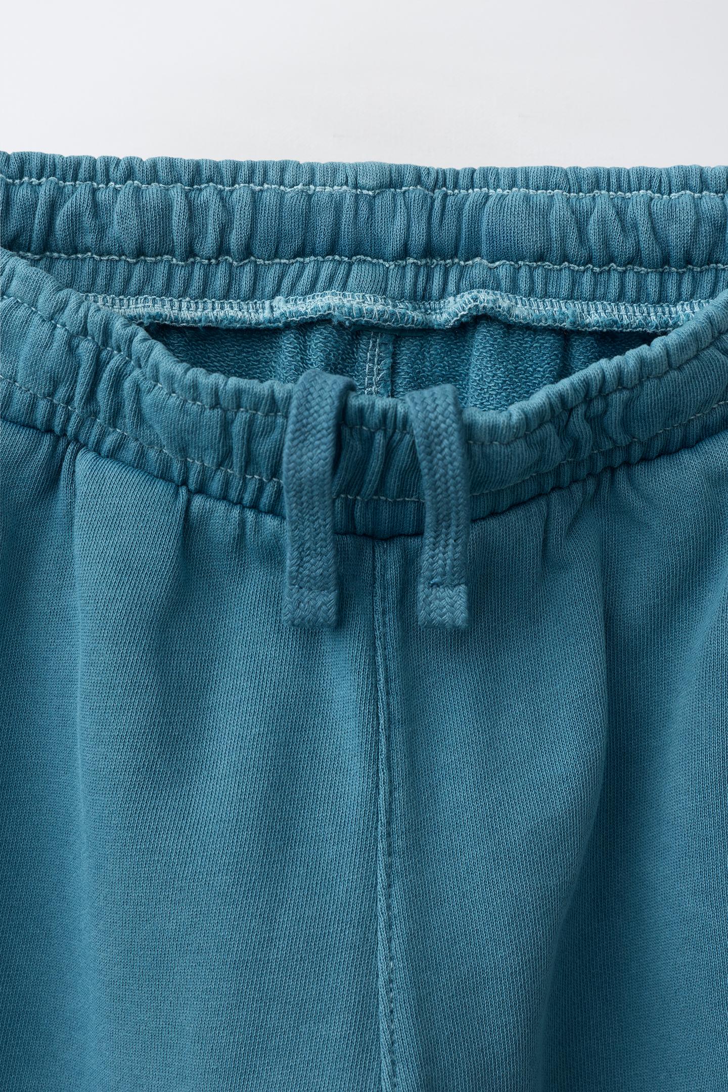 Детский комплект Zara Garment-Dyed Sweatshirt and Jogger Set, цвет: Синий — фото 7