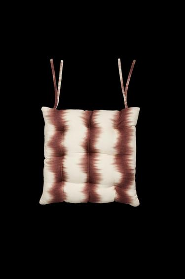 OMBRÉ LINEN SEAT CUSHION X COLLAGERIE - Beige-marro de Zara - Imagen 0