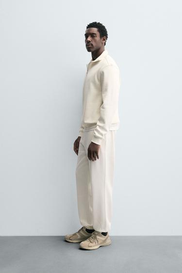 SWEAT COL ZIPPÉ BASIQUE - Blanc cassé de Zara - Image 3