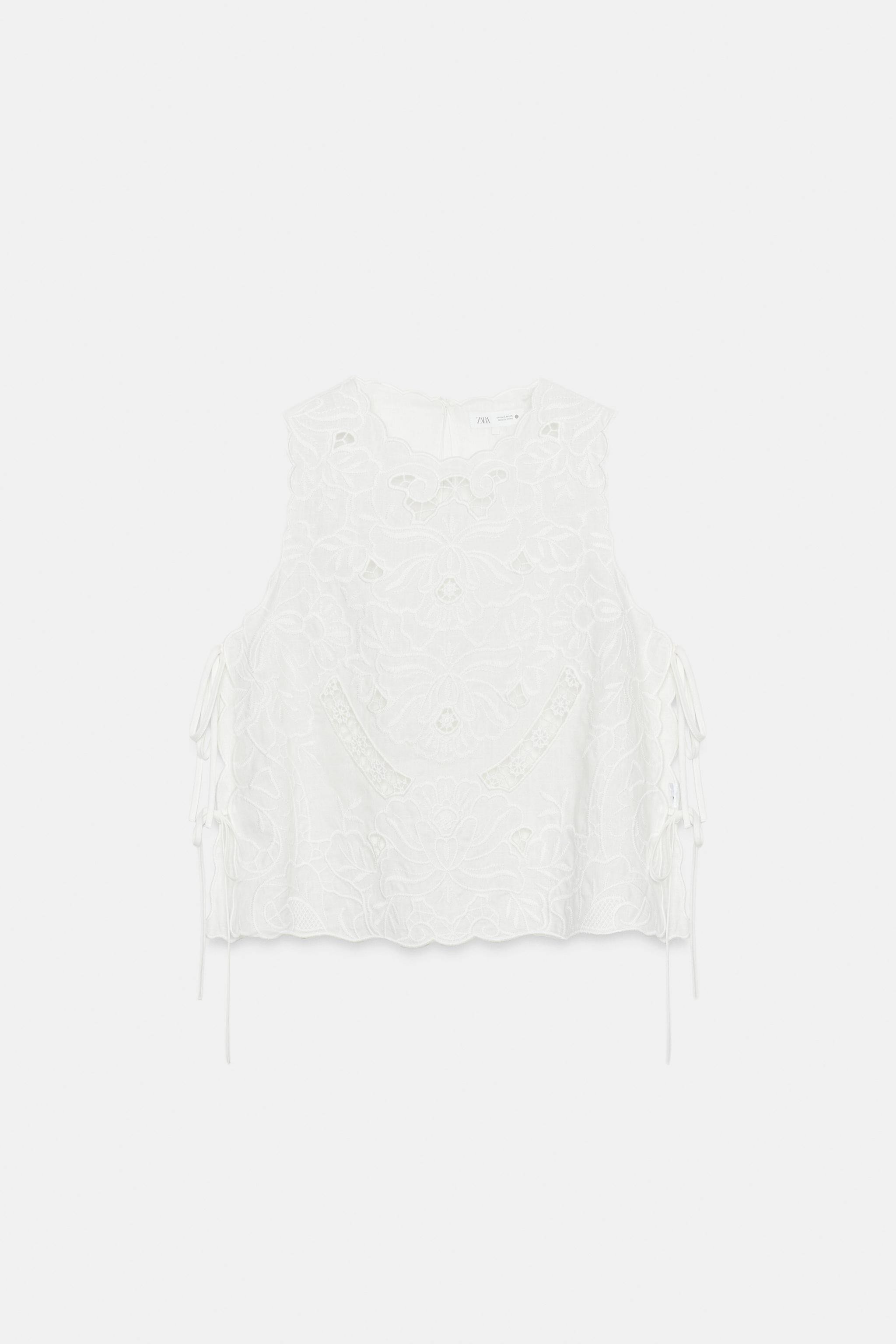Zara ZW COLLECTION İŞLEMELİ BLUZ görsel 5
