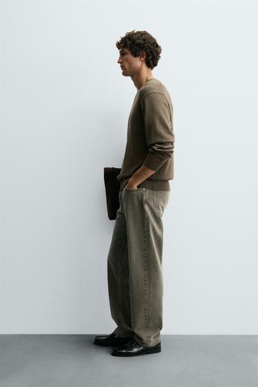 TWISTED YARN TEXTURED SWEATER - Dark brown by Zara - Image 3