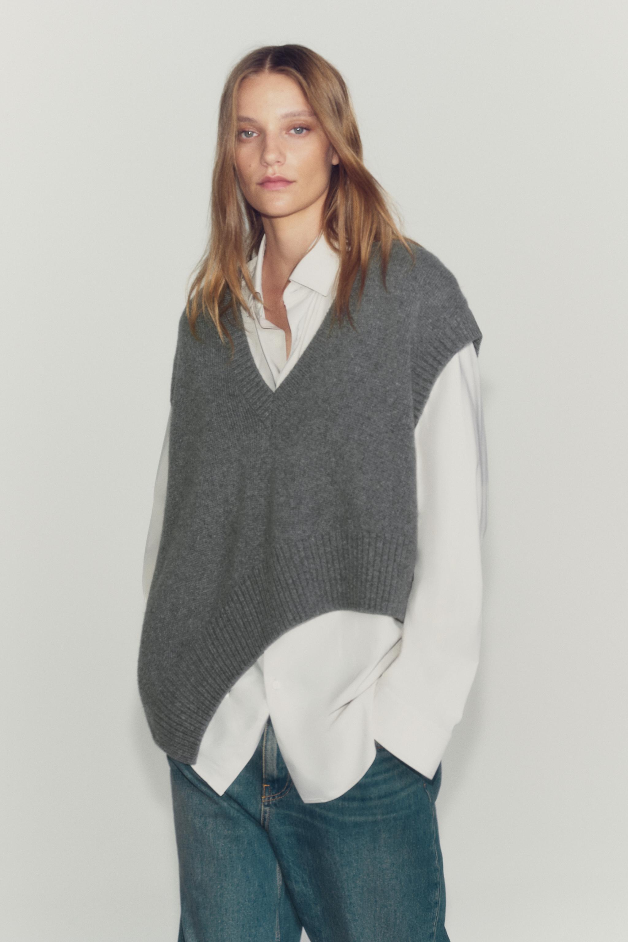 Женские жилеты Zara WOOL ASYMMETRICAL HEM VEST — фото 3