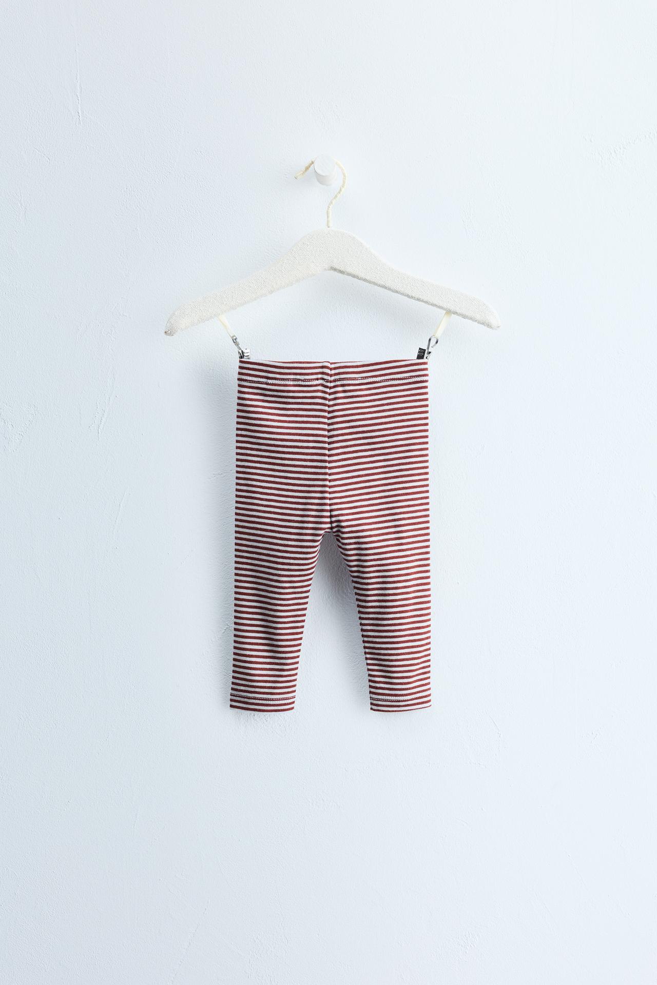 Zara Timeless - Striped Print Leggings — Maroon