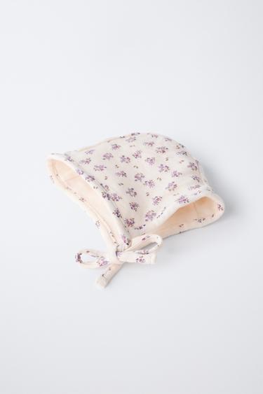 FLORAL PRINT BONNET - Pale pink by Zara - Image 1