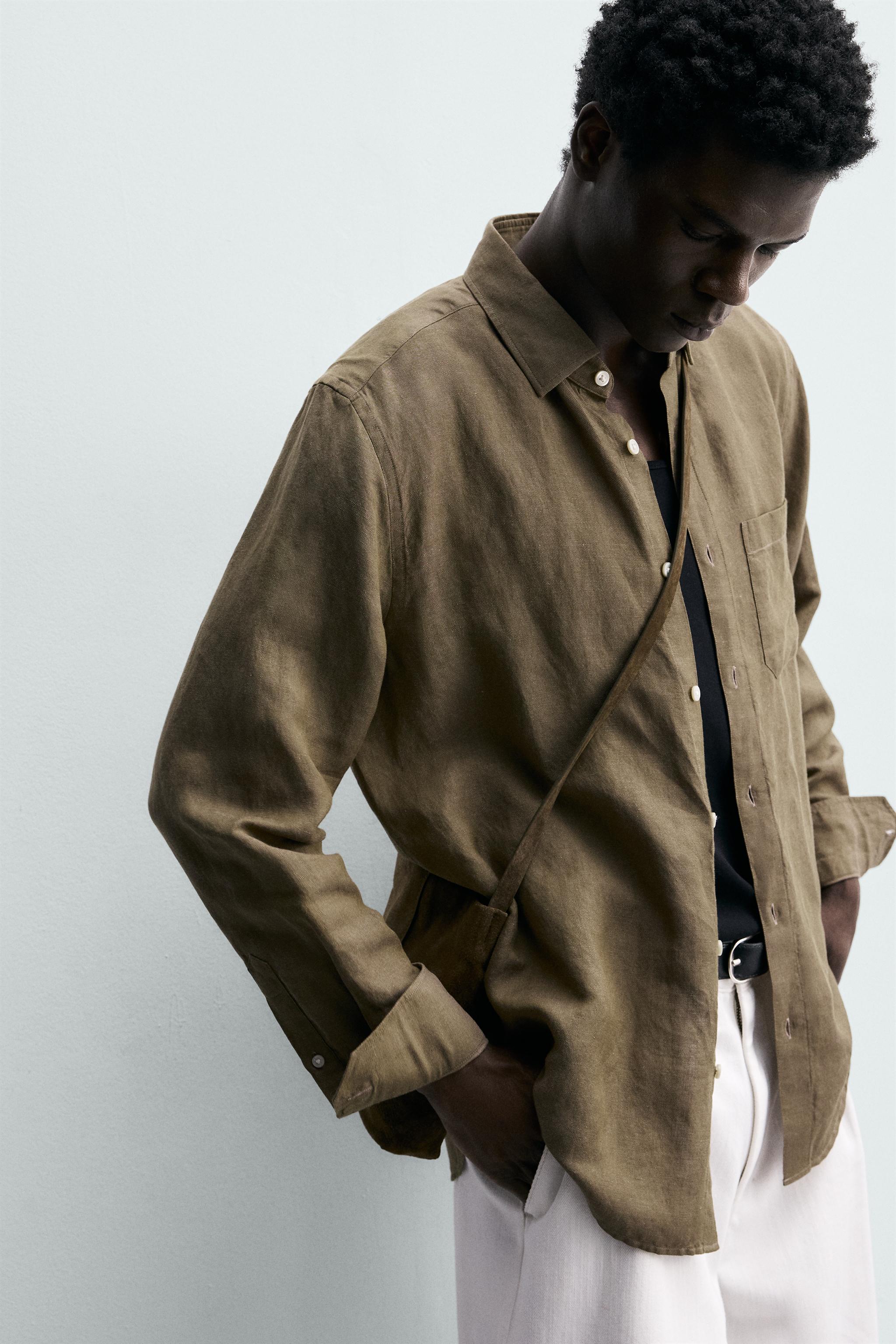 REGULAR FIT LINEN - LYOCELL SHIRT