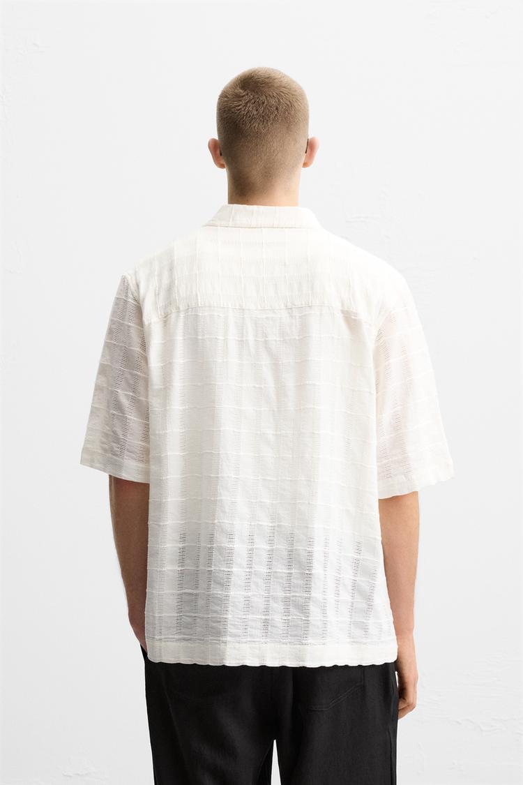 OPENWORK TEXTURED SHIRT