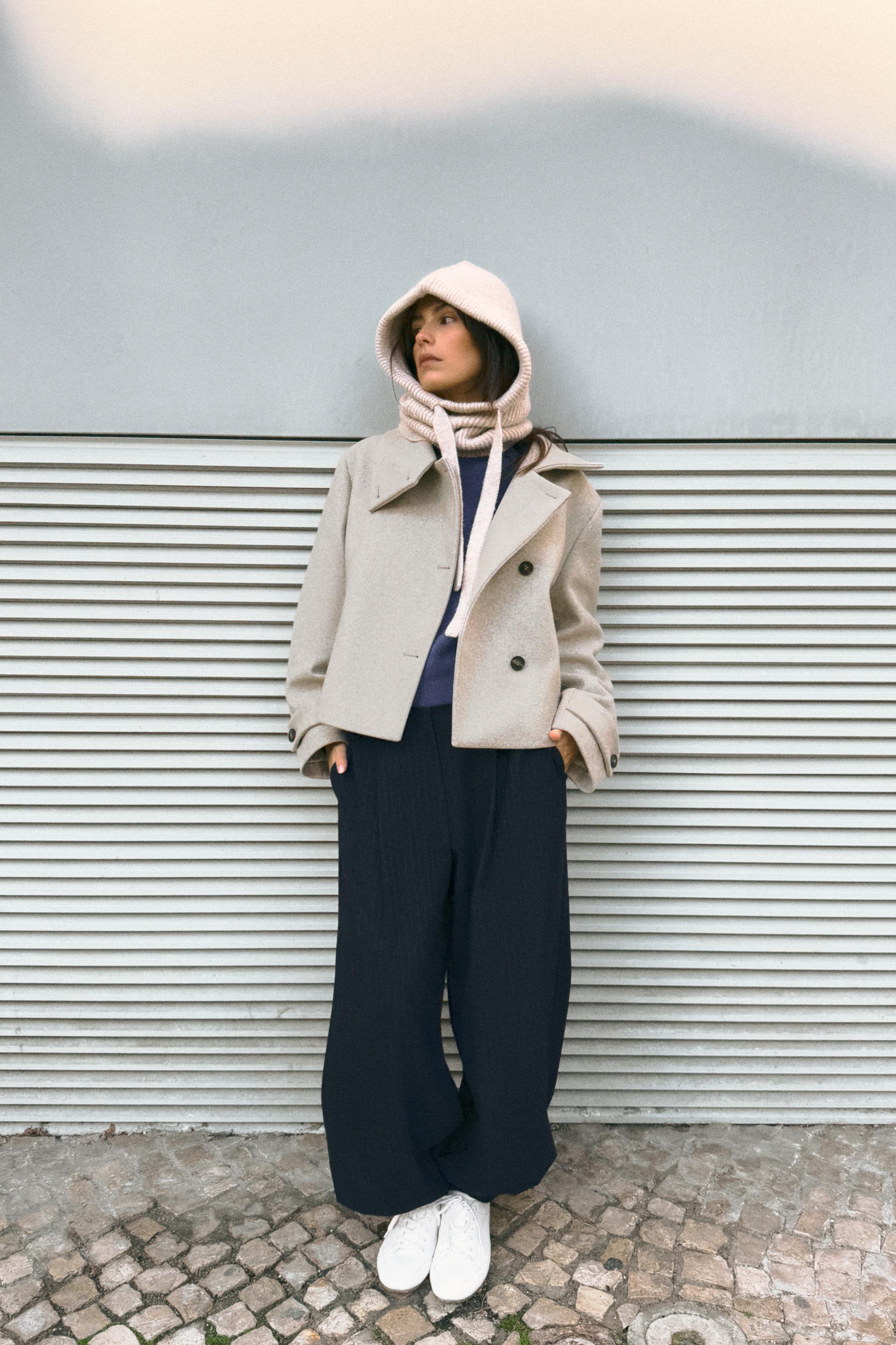 RIBBED KNIT HOOD - Beige | ZARA United States